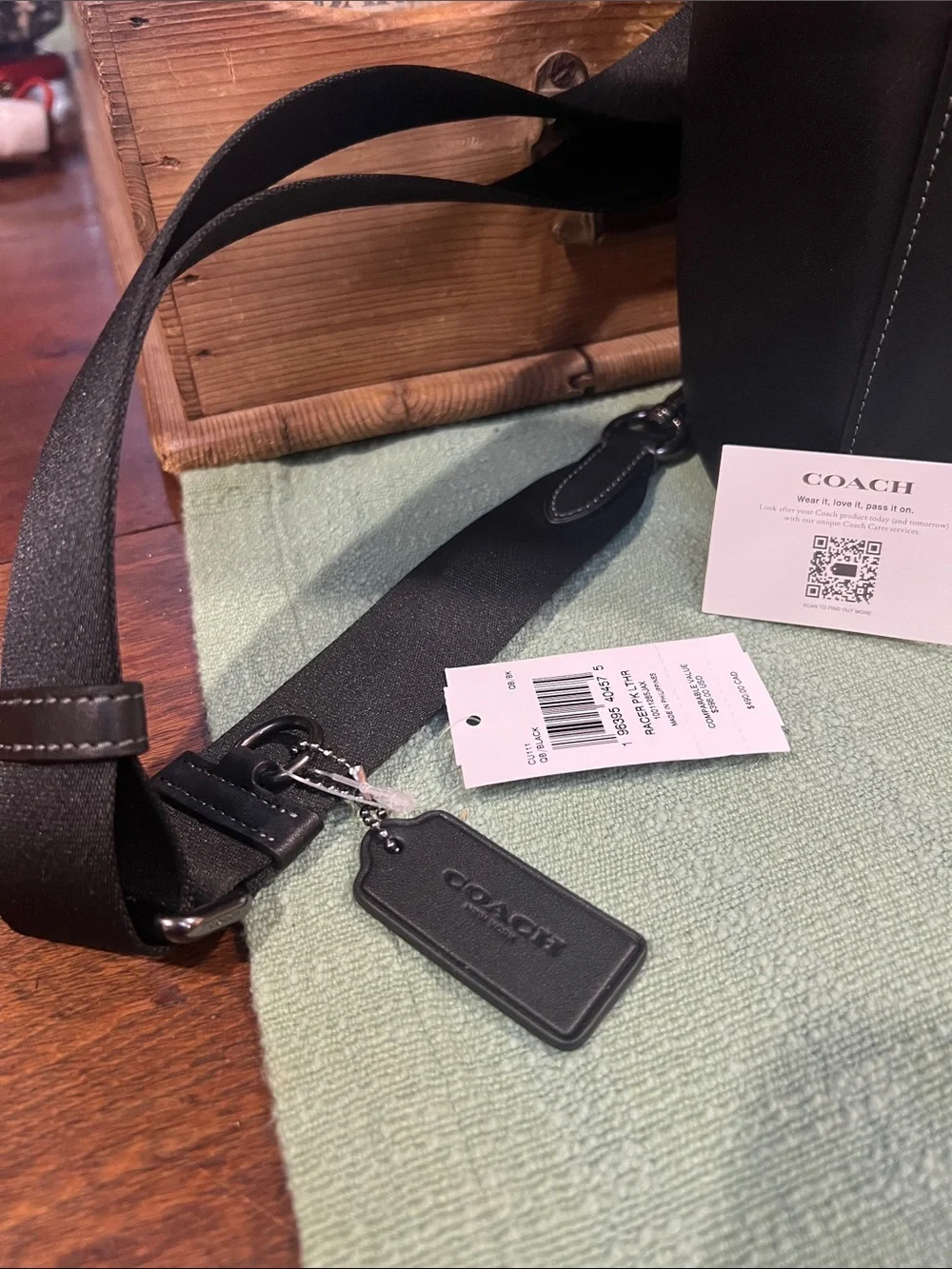 NWT Coach CU111 Racer Pack in Black Leather